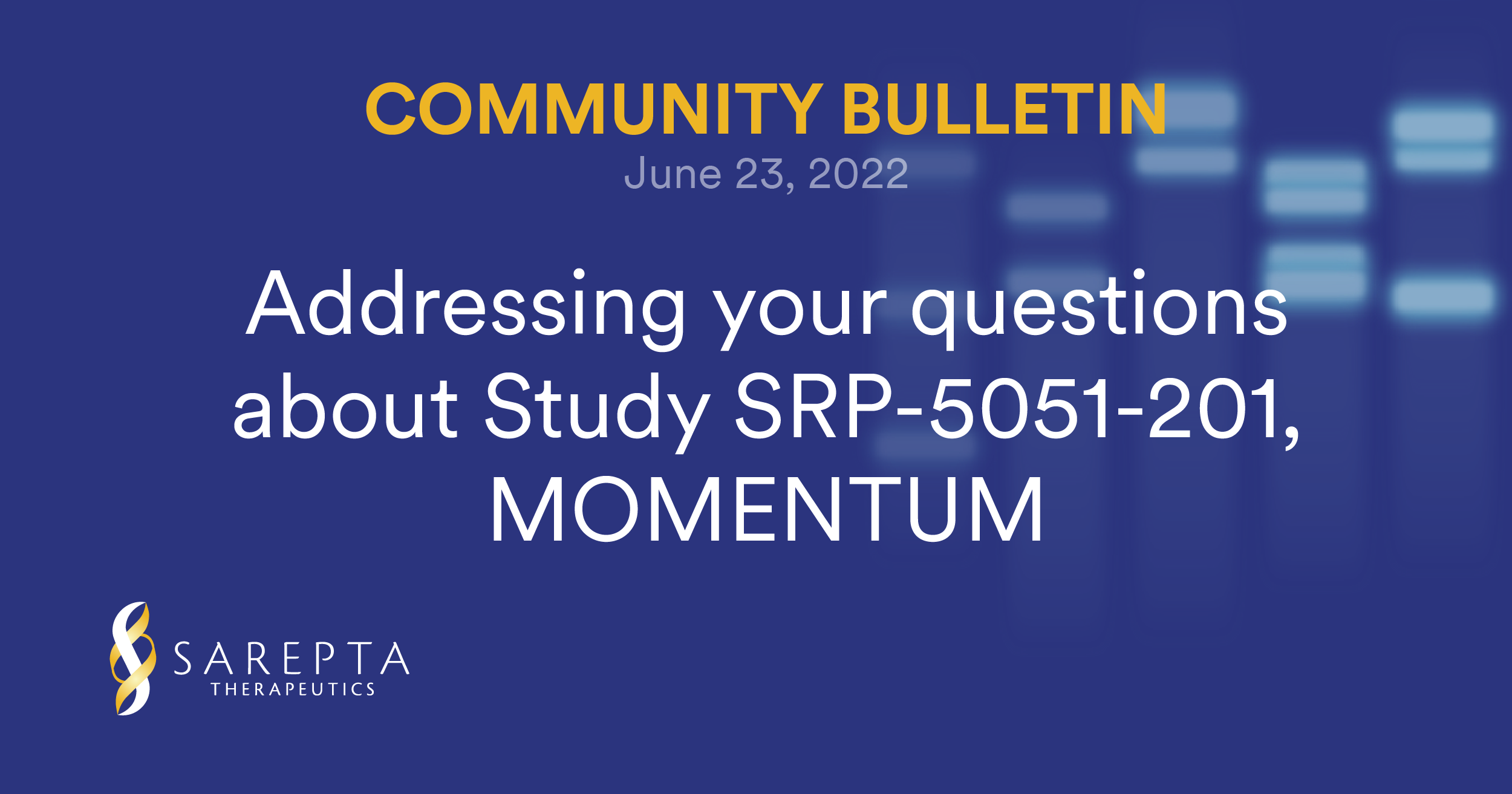 Community Letter Momentum Trial Sarepta Therapeutics